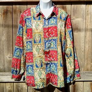 Allison Daley Vintage Embossed Blouse Sz 16